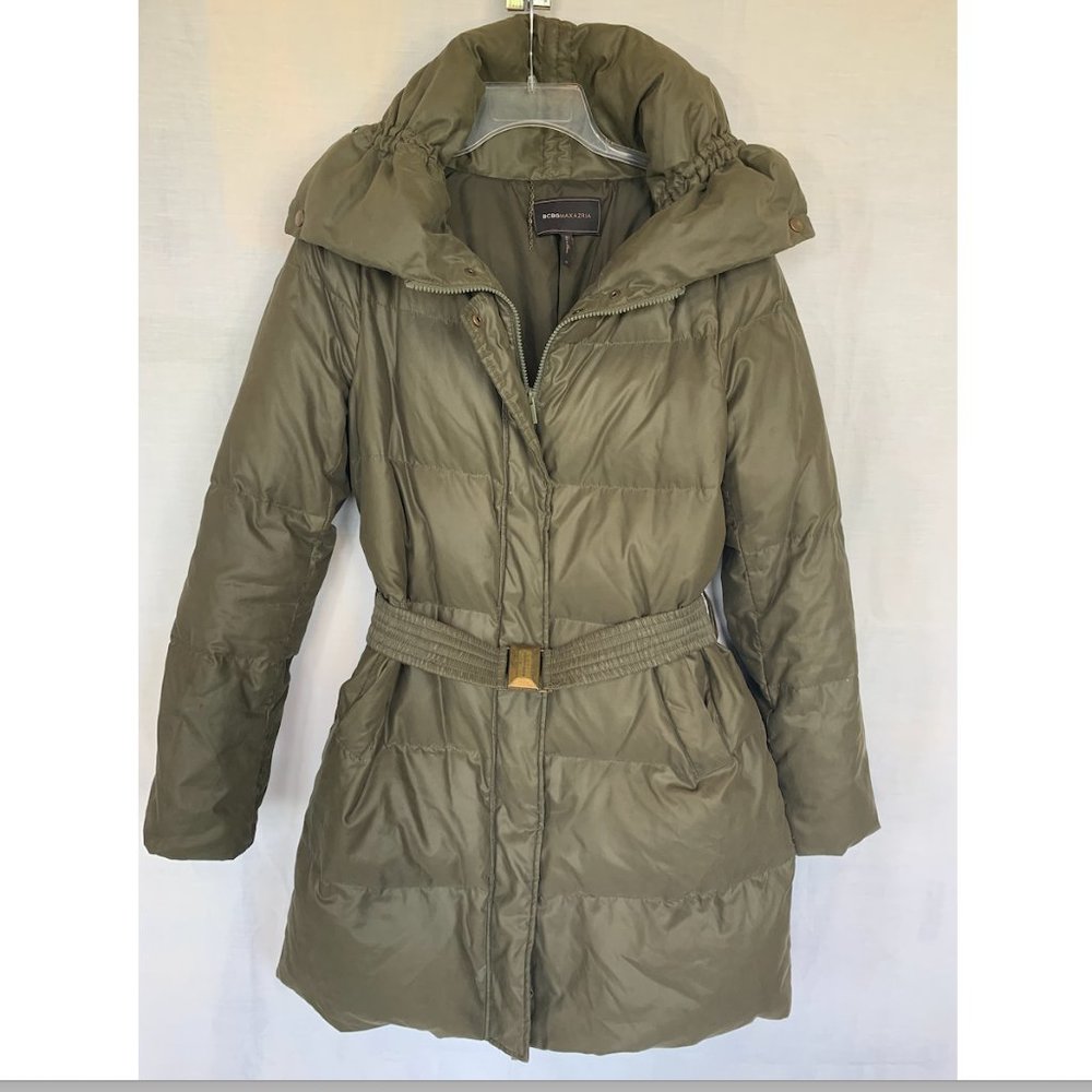 BCBG Olive Duck Down Mid Puffer Coat - Medium